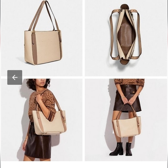 Coach Alana Pebbled Leather Colorblock Tote Bag - Picture 13 of 13